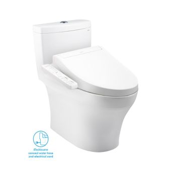 TOTO สุขภัณฑ์แบบชิ้นเดียว พร้อมฝารองนั่ง WASHLET+ 3/4.5 ลิตร รุ่น CW889UW2R สีขาว