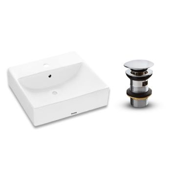 TOTO อ่างล้างหน้าวางบนเคาน์เตอร์พร้อมสะดืออ่าง (มีรูน้ำล้น) L710CD,T6JV6 สีขาว